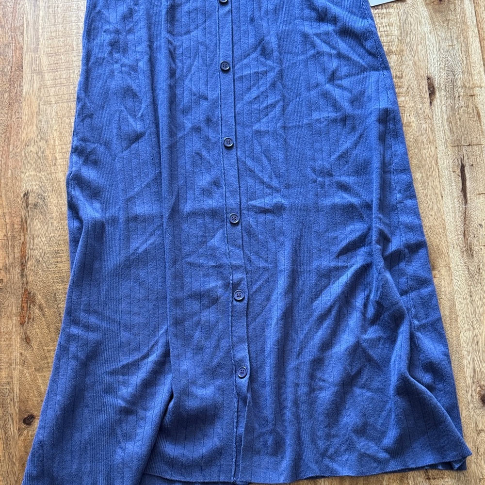 Devotion by Cyrus Marlin Blue Button-Up sweater Midi Dress NWT LARGE - Picture 2 of 8